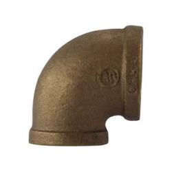 44125 - 90-Degree Bronze Reducing Elbow 3/4 in FPT x 1/4 in FPT for Plumbing