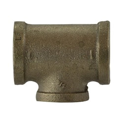 44290LF - Lead-Free Bronze Reducing Tee - 1 in FPT x 1 in FPT x 3/8 in FPT, 1.3 in Length