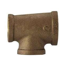 44296 - Bronze Reducing Tee Fitting - 1 in FPT x 3/4 in FPT x 3/4 in FPT, 125 psi Pressure Rating