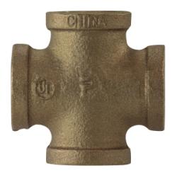 44391 - Bronze Pipe Cross with Four 1/4 in FPT Connections, 125 lb Pressure Rating
