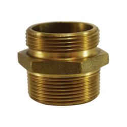 444048 - 2 in Male NPT x 2-1/2 in Male NST Brass Fire Hose Double Male Hex Nipple
