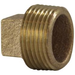 44653 - 1/2 in MPT Bronze Cored Square Head Plug, 0.92 in Length, 125 lb Pressure Rating