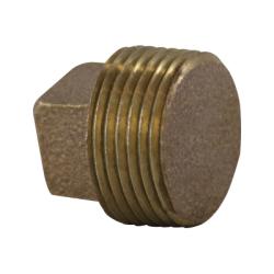 44670 - 1/8 in MPT Bronze Solid Square Head Plug, 0.51 in Long, 125 lb Pressure Class