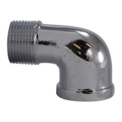 45165LFCP - 90-Degree Elbow Fitting, 1 in FPT x 1 in MPT, Lead-Free Bronze, Chrome Plated