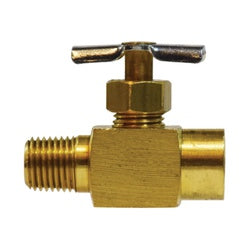 46061L - 1/4 x 1/4 in Brass Light Pattern Needle Valve with MIP & FIP Connections