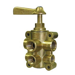 46237 - 1/2 x 3/8 in Brass Fuel Valve with FIP Connections, 6 Ports, 30 psi, -40 to 180°F