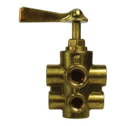 46238 - 1/2 x 3/8 in Brass Fuel Valve with 6 Ports FIP Connections
