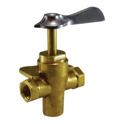 46241 - 1/4 x 1/4 x 1/4 in Brass Bottom Outlet Ball Valve with FPT Connections