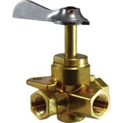 46248 - 3/8 in Brass Solid Bottom Ball Valve FPT x FPT x FPT - 30 psig, -40°F to 180°F