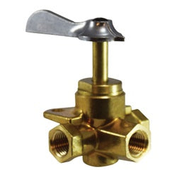 46252 - 3/8 x 3/8 x 3/8 in Brass Side Outlet Ball Valve, 30 psi, 360-Degree Click Feature