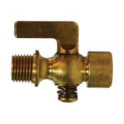 46365 - 1/8 in Brass Air Cock with MIP x FIP Connection - 1.94 in Length, 1.72 in Height