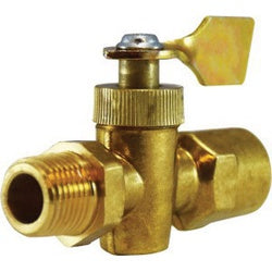 46400 - 1/8 x 1/8 in Brass O-Ring Sealed Solid Bottom Valve, FIP x MIP Connection