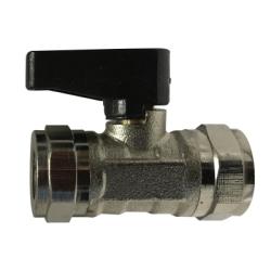 46652 - 3/8 in FIP x FIP Brass Straight Mini Ball Valve with Chrome-Plated Finish