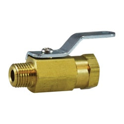46900 - 1/8 in MPT x FPT Miniature Brass Ball Valve, Nickel-Plated, 1000 psi WOG
