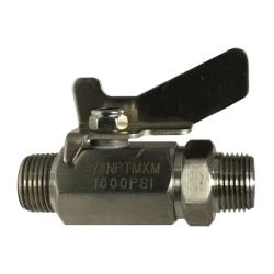 46913SS - 3/8-in MPT x MPT Miniature Ball Valve in 316 Stainless Steel, 1000 psi, 2.65 in Length