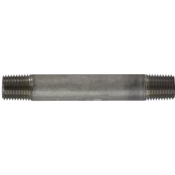 48036 - 12 in SCH 40 Stainless Steel Welded Pipe Nipple, MPT Both Ends, 1/4 in x 1/4 in
