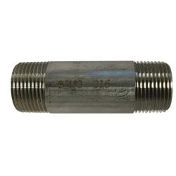 49093 - 3/4 in x 3/4 in, 9 in SCH 40 Stainless Steel Welded Pipe Nipple, MPT Connection, 150 psi