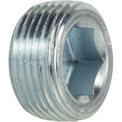 5406FLP1 - Steel 1/16 in Male Pipe Flush Hollow Hex Plug, Thread Size 1/16-27