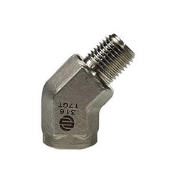 SS5503-32-32 - 2-in Male NPTF x 2-in Female NPTF 45-Degree Stainless Steel Elbow Adapter