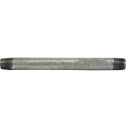 56014 - 9 in Welded Steel Pipe Nipple, 1/8 in MPT x 1/8 in MPT, Galvanized Finish