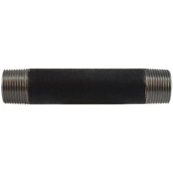 59111SMLS - 1 in MPT x 1 in MPT Seamless Black Steel Pipe Nipple, 8 in Length, SCH 80