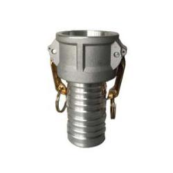 61938 - 4 in Type C Aluminum Cam and Groove Coupler x 4 in Hose Barbed Fitting
