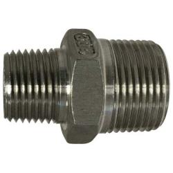 62740 - 1/4 in MPT x 1/8 in MPT Stainless Steel Reducing Hex Nipple