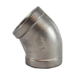 63188 - 2 in x 2 in Female NPT 45-Degree Elbow Fitting, Stainless Steel, 150 lb Rating