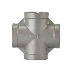 63394 - 3/4 in FPT Stainless Steel Cross Fitting for Air, Water, Oil, Gas, and Steam
