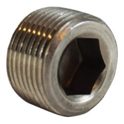 63762 - 3/8 in MPT 316 Stainless Steel Hex Socket Countersunk Plug
