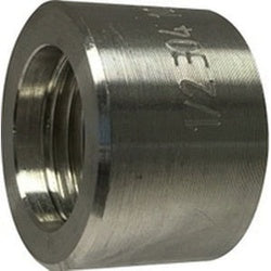 63779B1 - 2-1/2 in x 2-1/2 in 316 Stainless Steel Barstock Half Coupling, 1000 psi Rating