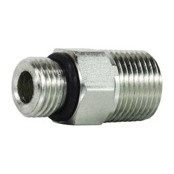 640164 - 3/8 in Male O-Ring Boss x 1/4 in Male NPTF Steel Straight Adapter