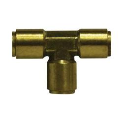 641000M - 10mm x 10mm x 10mm Brass D.O.T. Union Tee with Push-to-Connect Fittings