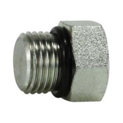 6408O24S - Steel Solid External Hex Plug - 1-1/2 in Male O-Ring Boss, 1-7/8-12 Thread