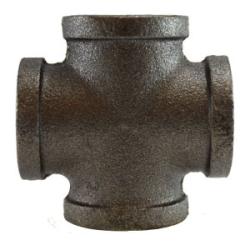 65398 - 2 in Malleable Iron Cross Fitting with Four Female Pipe Threads
