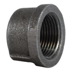 65477 - 1-1/2 in FPT Malleable Iron Cap with Black Finish