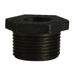 65549DT - 3 in MPT x 1-1/4 in FPT Double Tapped Bushing, Malleable Iron, Black
