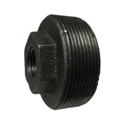 65527 - Malleable Iron Reducer Hex Bushing 2 in MPT x 1/2 in FPT, Black Finish