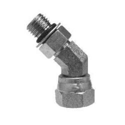 6902NWO42 - 1/4 in Male ORB to 1/8 in FNPSM Steel 45-Degree Swivel Adapter Elbow