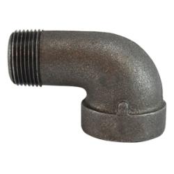 69168 - 90° Street Elbow Fitting - 2 in MPT x 2 in FPT, Malleable Iron, Black Finish
