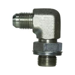 7202NWO86 - 90-Degree Steel Elbow Fitting - 1/2 in Male JIC to 3/8 in Male BSPP