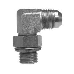 7205NWO414 - 90-Degree Steel Elbow Fitting - 1/4-in JIC x M14 O-Ring Boss
