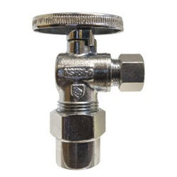 746467 - 1/2 x 3/8 in CPVC x Compression 90-Degree Angle Supply Stop, Brass with Chrome Finish