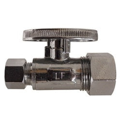 746556 - 5/8 x 3/8 in Brass Chrome-Plated Straight Supply Stop with Oval Handle