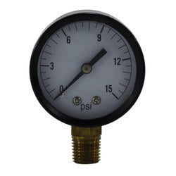 80003 - 2 in Pneumatic Pressure Gauge, 1/4 in MNPT Connection, Steel Enclosure, 0-60 psi