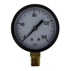 80031 - 2-1/2 in Steel Pneumatic Pressure Gauge, 0 to 15 psi, 1/4 in MNPT Connection