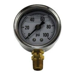 80601 - 1-1/2 in Liquid Filled Pneumatic Pressure Gauge, 0 to 15 psi, 304 Stainless Steel