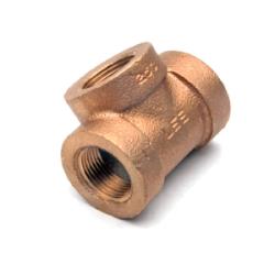 82106-202012 - Bronze Pipe Tee 1-1/4 in FPT x 1-1/4 in FPT x 3/4 in FPT for Plumbing
