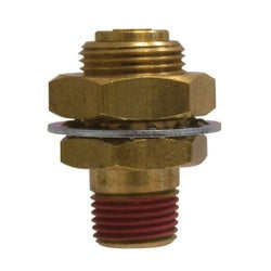 830808 - Brass Gladhand Bulkhead Connector - 1/2 in Push-In x 1/2 in MIP, 150 psi, -40 to 200°F