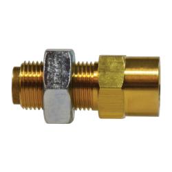 860402 - 1/4-in Push-In x 1/4-in FNPTF Brass Bulkhead Union Fitting, 150 psi Rated